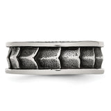 Stainless Steel Polished and Antiqued 9mm Band SR422
