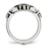 Stainless Steel Love, Loyalty, Friendship Claddagh Double Hinged Ring