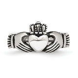 Stainless Steel Love, Loyalty, Friendship Claddagh Double Hinged Ring