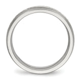 Stainless Steel Brushed w/Silver D/C Inlay Ring