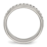 Stainless Steel Brushed and Polished Braided 8.00mm Band