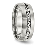 Stainless Steel Brushed and Polished Braided 8.00mm Band
