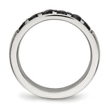 Stainless Steel Polished Black CZ 4.00mm Band