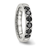 Stainless Steel Polished Black CZ 4.00mm Band