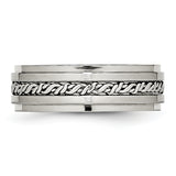 Stainless Steel Brushed and Polished Braided 7.00mm Band