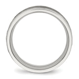 Stainless Steel Polished Hammered and Grooved 8.00mm Band