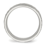 Stainless Steel Polished Hammered and Grooved 7.50mm Band