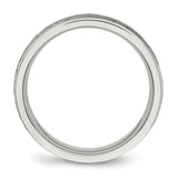 Stainless Steel Polished Hammered and Grooved 6.00mm Band