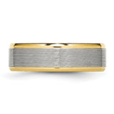 Stainless Steel Polished Yellow IP Grooved Ring