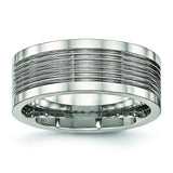 Stainless Steel Polished Grooved Comfort Back Ring - shirin-diamonds