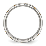Stainless Steel Grooved Yellow IP-plated Ladies 6mm Brushed Band