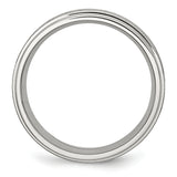 Stainless Steel Grooved Edge 8mm Brushed and Polished Band