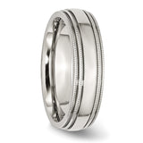 Stainless Steel Grooved and Beaded 6mm Polished Band