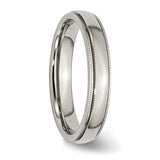 Stainless Steel Grooved and Beaded 4mm Polished Band