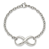 Stainless Steel Polished Infinity Bracelet 7.5in