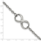 Stainless Steel Polished Infinity Bracelet 7.5in