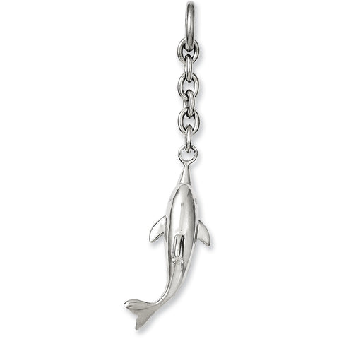 Stainless Steel Dolphin Interchangeable Charm Pendant SRCH227 - shirin-diamonds