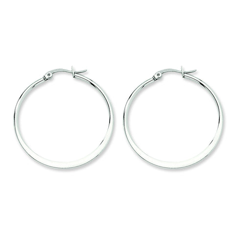 Stainless Steel 40mm Diameter Hoop Earrings SRE121 - shirin-diamonds
