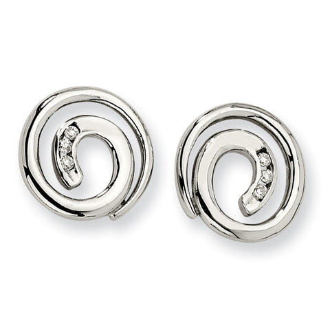 Stainless Steel CZ Earrings SRE146 - shirin-diamonds