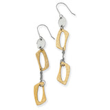 Stainless Steel Yellow IP-plated Square Link Earrings SRE169 - shirin-diamonds