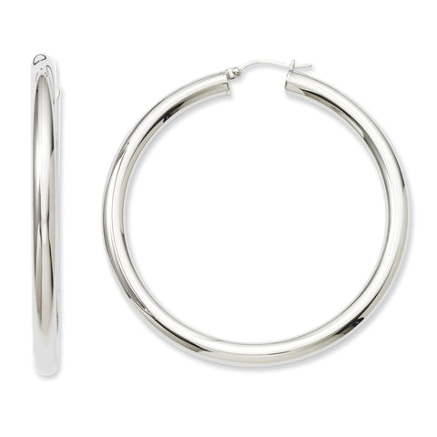 Stainless Steel Polished Hoop Earrings SRE541 - shirin-diamonds