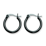 Stainless Steel Black IP plated 19mm Hoop Earrings SRE565 - shirin-diamonds