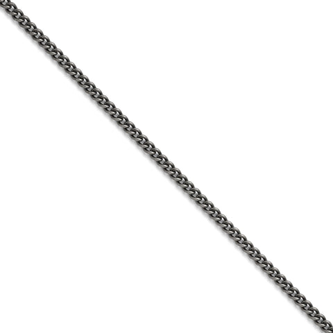 Stainless Steel 4.0mm 22in Round Curb Antiqued Chain SRN1007 - shirin-diamonds
