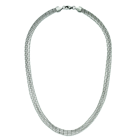 Stainless Steel Multichain 17in Necklace SRN1083 - shirin-diamonds