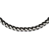 Stainless Steel Polished & Black IP-plated 24in Necklace SRN1090 - shirin-diamonds