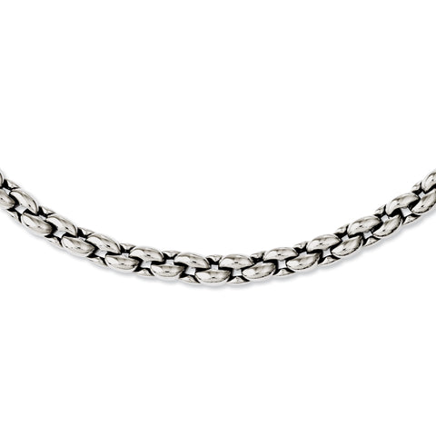 Stainless Steel Polished Ovals 24in Necklace SRN1091 - shirin-diamonds