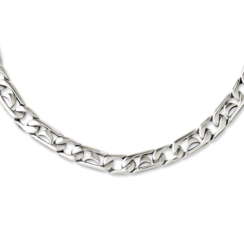 Stainless Steel Polished Links Necklace SRN1092 - shirin-diamonds