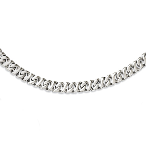 Stainless Steel Polished Link 24in Necklace SRN1094 - shirin-diamonds
