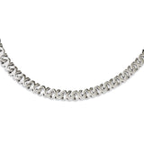 Stainless Steel Polished Fancy Xs 24in Necklace SRN1096 - shirin-diamonds