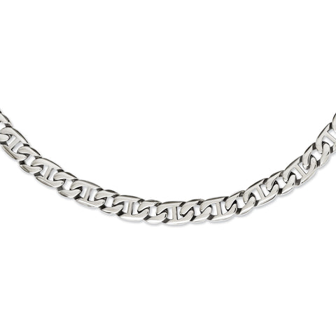 Stainless Steel Polished Links Necklace SRN1100 - shirin-diamonds