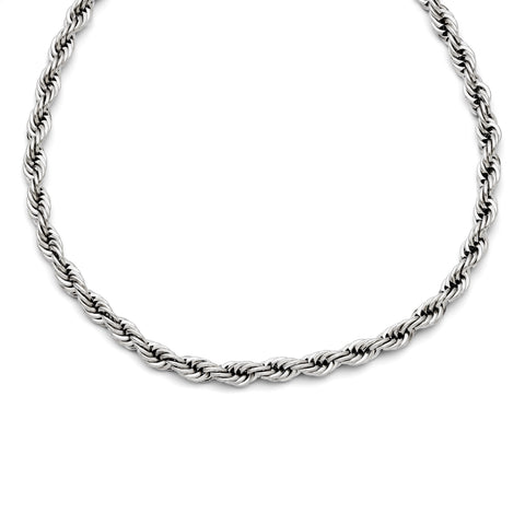 Stainless Steel Polished 24in 6mm Rope Necklace SRN1243 - shirin-diamonds