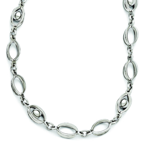 Stainless Steel Polished with 1in ext. 21.5in Necklace SRN1285 - shirin-diamonds