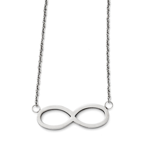 Stainless Steel Brushed/Polished Infinity Symbol Necklace SRN1293 - shirin-diamonds