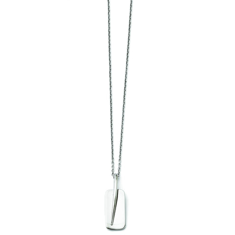 Stainless Steel Moveable Tag Necklace SRN1317 - shirin-diamonds