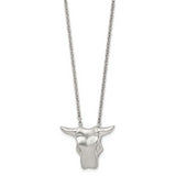 Stainless Steel Brushed Bull Head Necklace 20in
