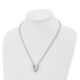 Stainless Steel Brushed Bull Head Necklace 20in