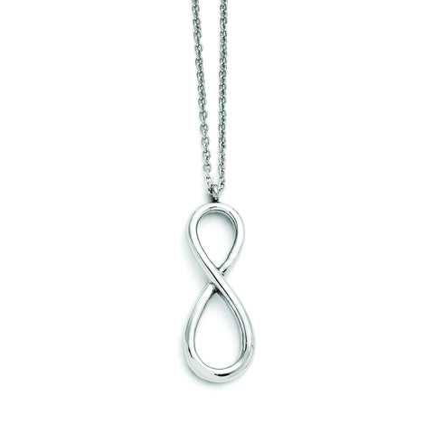 Stainless Steel Polished Infinity Symbol Necklace SRN1407 - shirin-diamonds