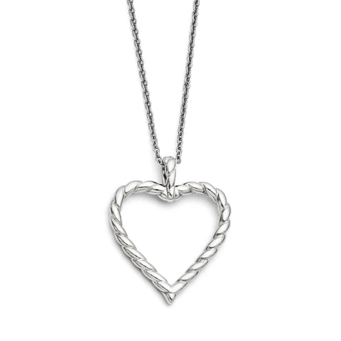 Stainless Steel Twisted Heart Pendant Necklace SRN1413 - shirin-diamonds