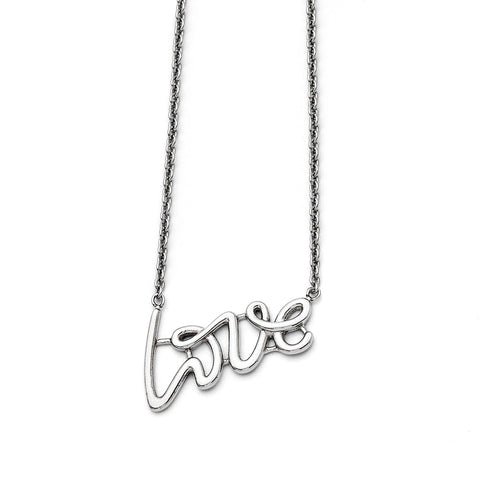 Stainless Steel Polished Love Necklace SRN1459 - shirin-diamonds