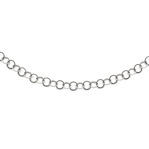 Stainless Steel Polished 6MM Circle Link Necklace SRN1567 - shirin-diamonds