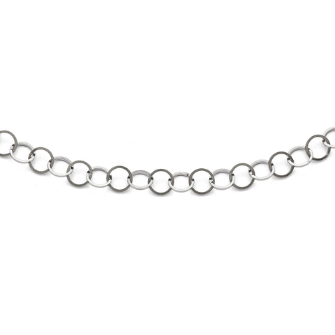 Stainless Steel Polished 8MM Circle Link Necklace SRN1568 - shirin-diamonds