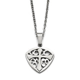 Stainless Steel Polished and Brushed Cross Necklace SRN1604 - shirin-diamonds