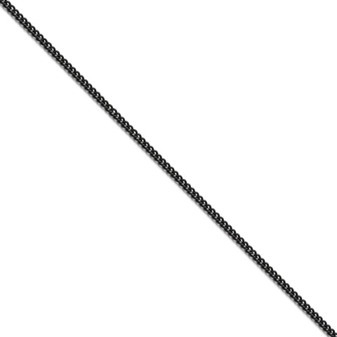 Stainless Steel Polished Black IP-plated 2.25mm Round Curb Chain SRN1607 - shirin-diamonds