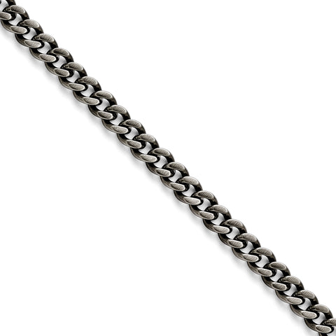 Stainless Steel 9.25mm Oxidized Curb Chain SRN1612 - shirin-diamonds
