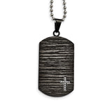 Stainless Steel Polished/Brushed IP-plated 1/10ct.tw Dia Dog Tag Necklace SRN1656 - shirin-diamonds