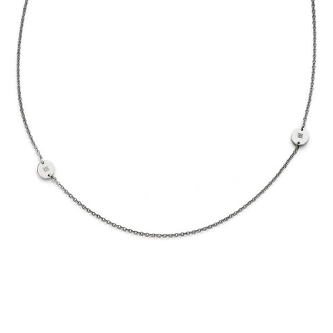 Stainless Steel Polished Circles with CZ Necklace SRN1674 - shirin-diamonds